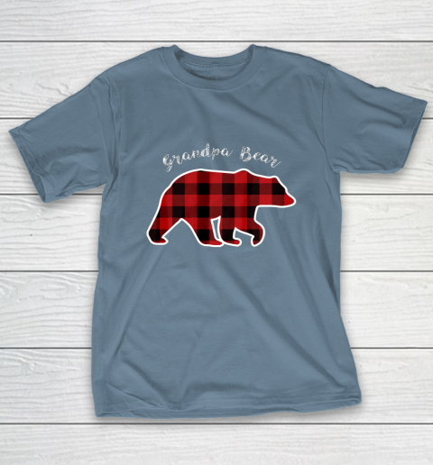 GRANDPA BEAR Men Red Plaid Christmas Pajama Family Gift T-Shirt 6