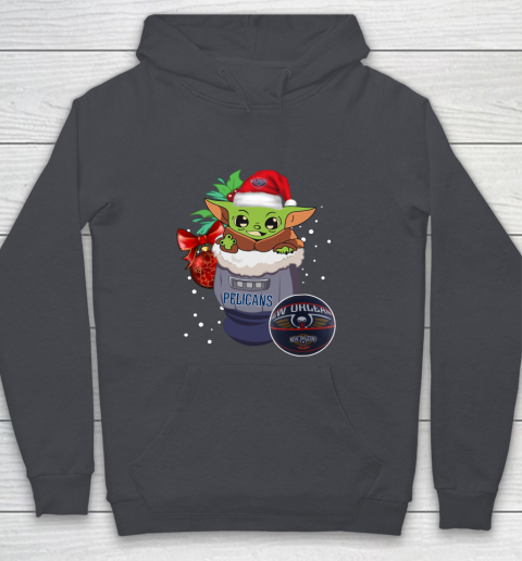 New Orleans Pelicans Christmas Baby Yoda Star Wars Funny Happy NBA Youth Hoodie 7