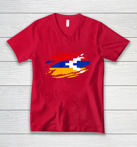 Artsakh Flag Proud Artsakh Support Artsakh Strong Armenia V-Neck T-Shirt 6