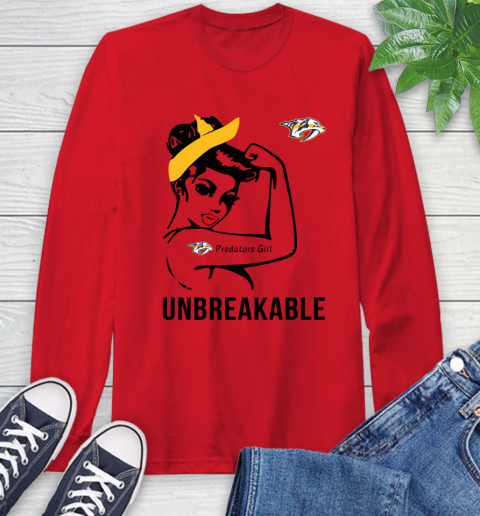 NHL Nashville Predators Girl Unbreakable Hockey Sports Long Sleeve T-Shirt 9