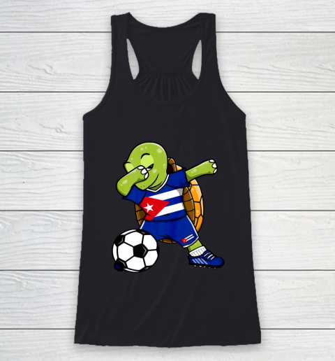 Dabbing Turtle Cuba Soccer Fans Jersey Cuban Football Lover Racerback Tank