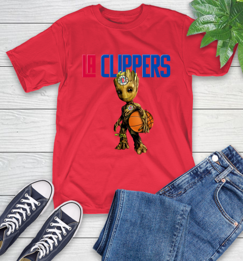 LA Clippers NBA Basketball Groot Marvel Guardians Of The Galaxy T-Shirt 10