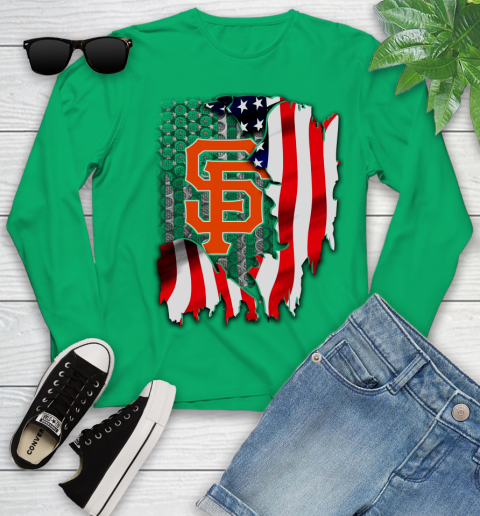 San Francisco Giants MLB Baseball American Flag Youth Long Sleeve 7
