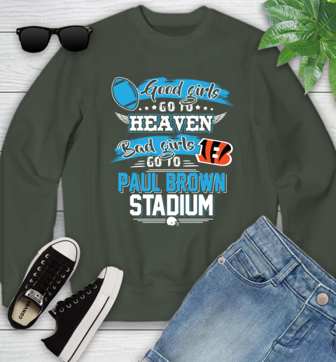 Cincinnati Bengals NFL Bad Girls Go To Paul Brown Stadium Shirt Youth Sweatshirt 9