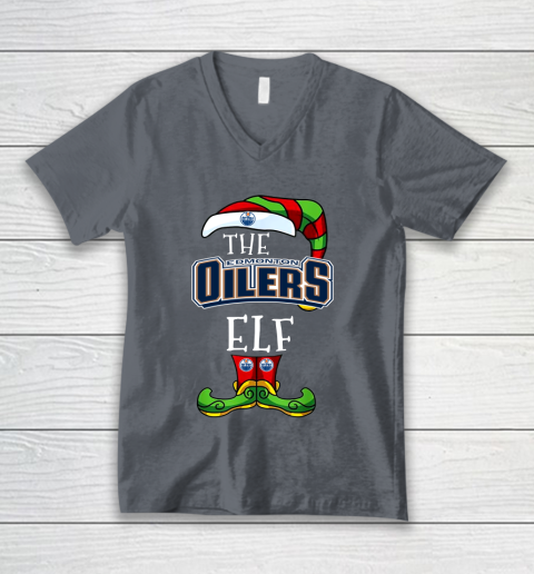 Edmonton Oilers Christmas ELF Funny NHL V-Neck T-Shirt 4