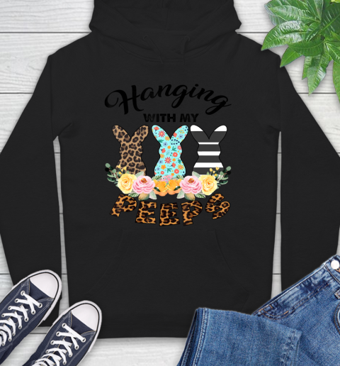 Nurse Shirt Funny Leopard Bunny Hanging With My Peeps Easter T Shirt Hoodie