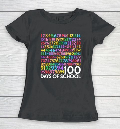100th Day of School Teacher Kids 100 Days Math Numbers Women's T-Shirt