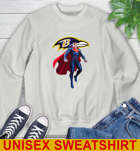 NFL Superman DC Sports Football Baltimore Ravens Sweatshirt Tee For Sports