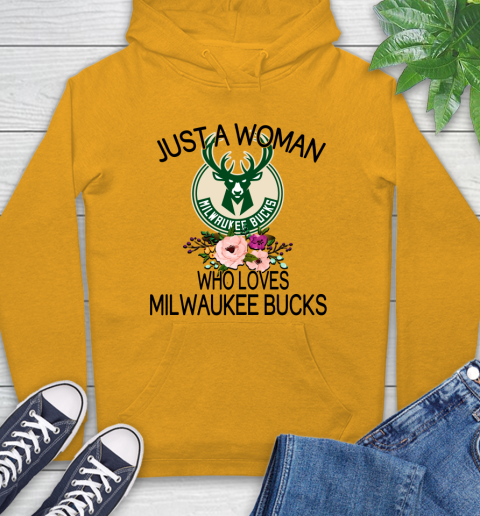 NBA Just A Woman Who Loves Milwaukee Bucks Basketball Sports Hoodie 2