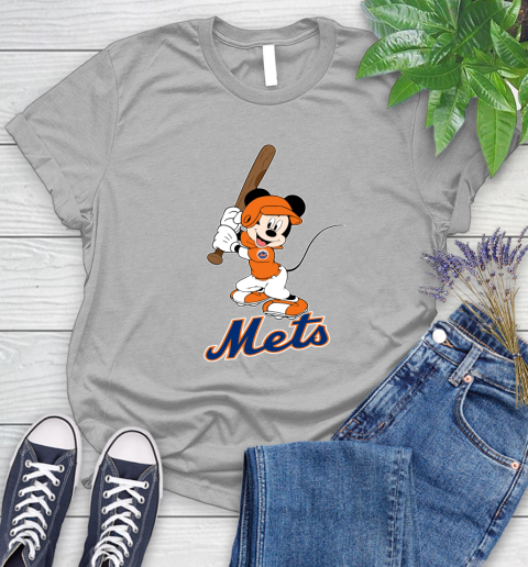 MLB Baseball New York Mets Cheerful Mickey Mouse Shirt Women's T-Shirt 6 MLB Baseball New York Mets Cheerful Mickey Mouse Shirt Women's T-Shirt - Image 6