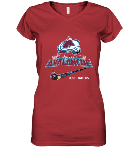 NHL Team Colorado Avalanche x Nike Just Hate Us Hockey Women's V-Neck T-Shirt