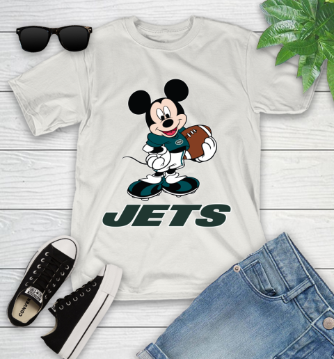 NFL Football New York Jets Cheerful Mickey Mouse Shirt Youth T-Shirt 12
