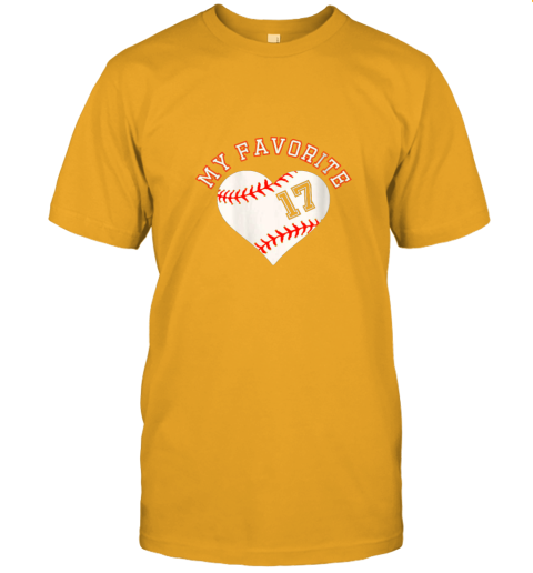 jt29 baseball player 17 jersey outfit no 17 sports fan gift jersey t shirt 60 front gold