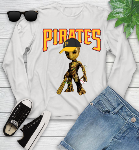 MLB Pittsburgh Pirates Groot Guardians Of The Galaxy Baseball Youth Long Sleeve