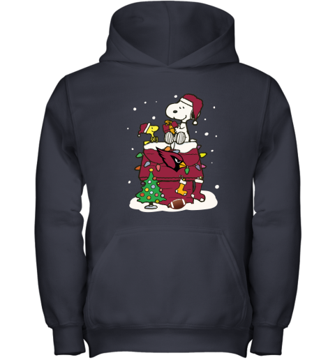 q61f a happy christmas with arizona cardinals snoopy youth hoodie 43 front navy