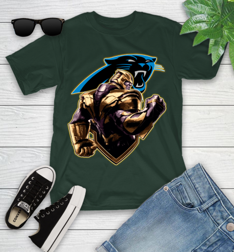 NFL Thanos Avengers Endgame Football Sports Carolina Panthers Youth T-Shirt 5