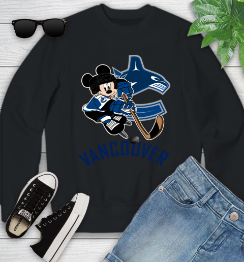 NHL Vancouver Canucks Mickey Mouse Disney Hockey T Shirt Youth Sweatshirt 2