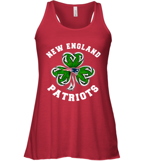 NFL New England Patriots Three Leaf Clover St Patrick's Day Football Sports ZQZHkTIF6wq flowy tank 32 95 151514 front red
