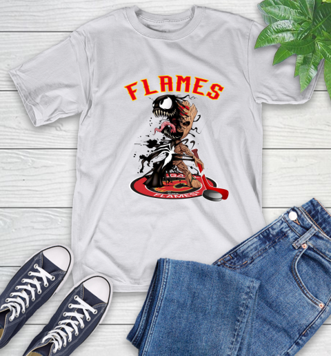 NHL Calgary Flames Hockey Venom Groot Guardians Of The Galaxy T-Shirt 12
