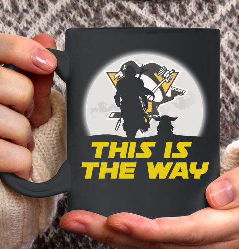 Pittsburgh Penguins NHL Ice Hockey Star Wars Yoda And Mandalorian This Is The Way Ceramic Mug 11oz