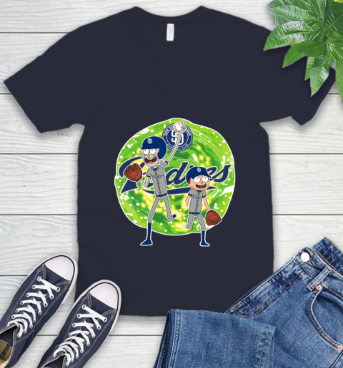 MLB San Diego Padres Rick And Morty Baseball Sports V-Neck T-Shirt 3