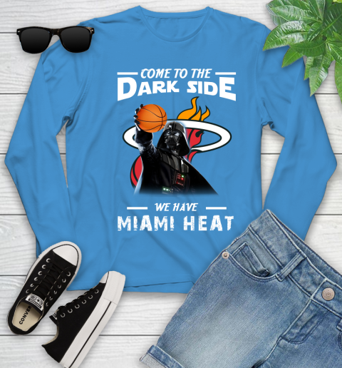 NBA Come To The Dark Side We Have Miami Heat Star Wars Darth Vader Basketball Youth Long Sleeve 8