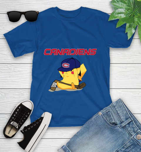 NHL Pikachu Hockey Sports Montreal Canadiens Youth T-Shirt 9