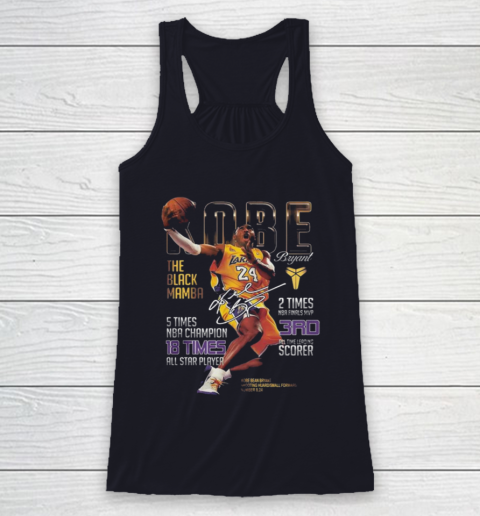 Kobe Bryant The Black Mamba 5 Times NBA Champions Signatures Racerback Tank 7