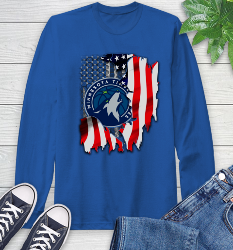 Minnesota Timberwolves NBA Basketball American Flag Long Sleeve T-Shirt 10