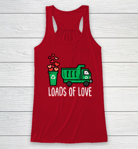 Kids Valentines Day Garbage Truck Loads Of Love Racerback Tank 3