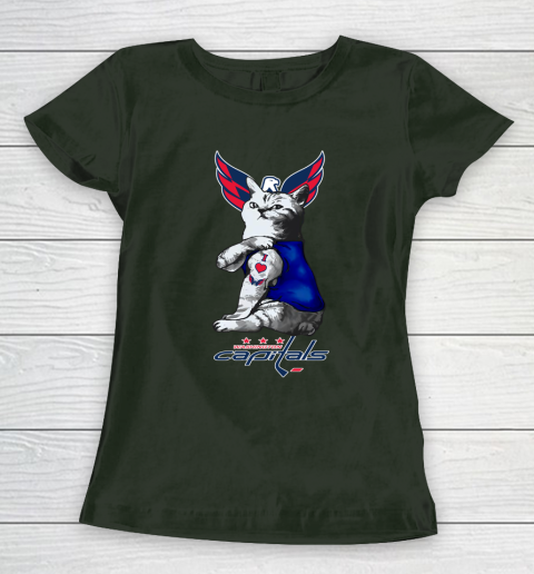 NHL My Cat Loves Washington Capitals Hockey Women's T-Shirt 4