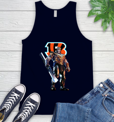 NFL Thanos Gauntlet Avengers Endgame Football Cincinnati Bengals Tank Top 3