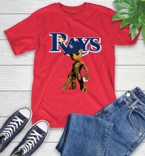 MLB Tampa Bay Rays Groot Guardians Of The Galaxy Baseball T-Shirt 10