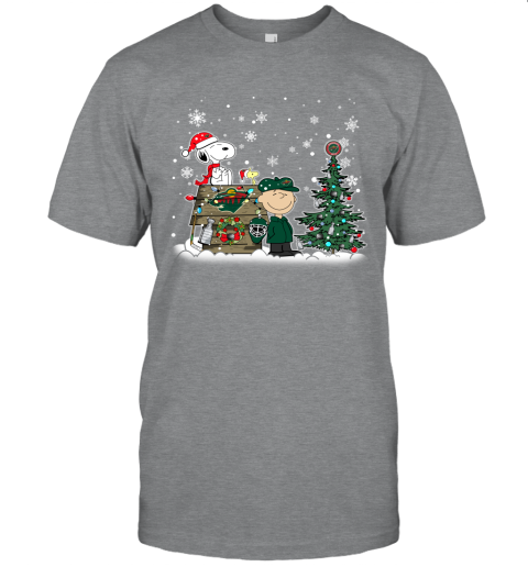 NHL Minnesota Wild Snoopy Charlie Brown Christmas Hockey Super Bowl Sports l25z0lF7lAL classic t shirt 2 95 151514 front sport grey
