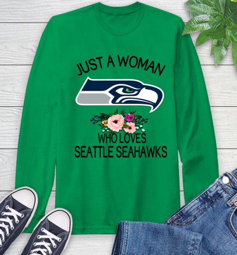 NFL Just A Woman Who Loves Seattle Seahawks Football Sports Long Sleeve T-Shirt 5