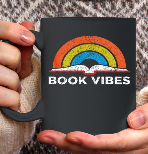 Reading Rainbow t shirt Vintage Retro Book Vibes Rainbow Gift for Reading Lovers Ceramic Mug 11oz 2