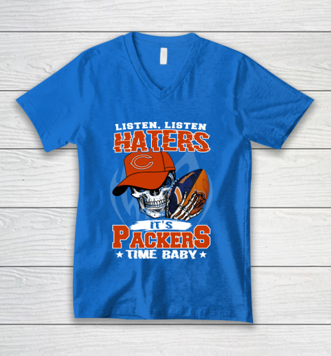 Listen Haters It is BEARS Time Baby NFL V-Neck T-Shirt 5
