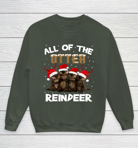 All Of Otter Reindeer Christmas Pajamas Tshirt Xmas Youth Sweatshirt 8