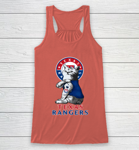 MLB Baseball My Cat Loves Texas Rangers Racerback Tank 3