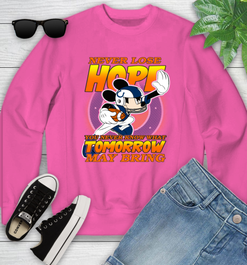 Indianapolis Colts NFL Football Mickey Disney Never Lose Hope Youth Sweatshirt 6