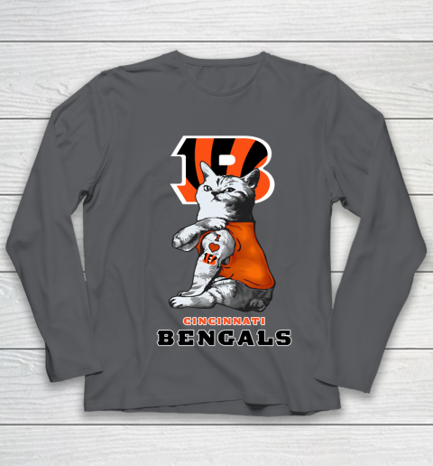 NFL Football My Cat Loves Cincinnati Bengals Youth Long Sleeve 6