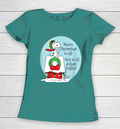 Peanuts Snoopy Merry Christmas and to all Good Night Women's T-Shirt 10