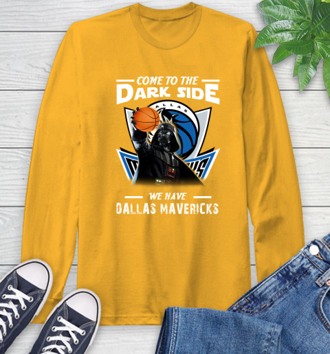 NBA Come To The Dark Side We Have Dallas Mavericks Star Wars Darth Vader Basketball Long Sleeve T-Shirt 2
