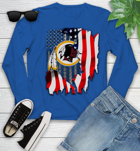 Washington Redskins NFL Football American Flag Youth Long Sleeve 10