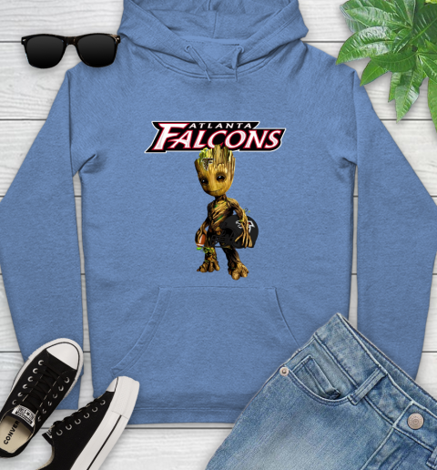 Atlanta Falcons NFL Football Groot Marvel Guardians Of The Galaxy Youth Hoodie 12