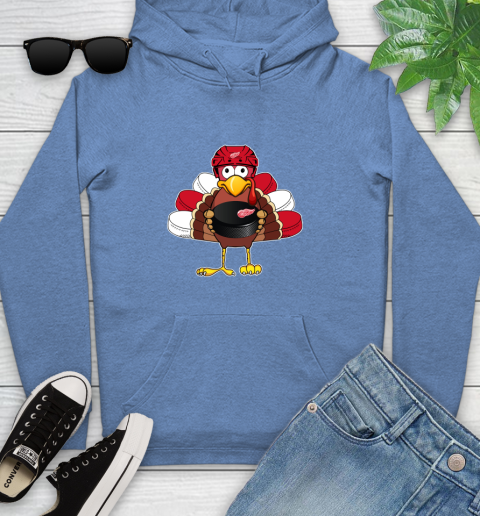Detroit Red Wings Turkey Thanksgiving Day Youth Hoodie 12
