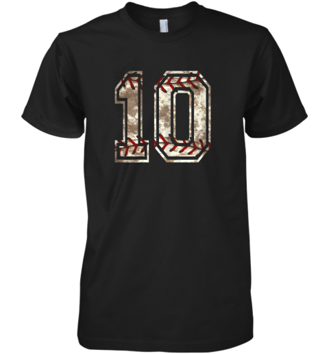 Baseball Jersey Number 10 Vintage Distressed Premium Men's T-Shirt