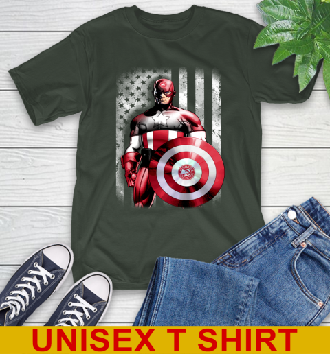 Atlanta Hawks NBA Basketball Captain America Marvel Avengers American Flag Shirt T-Shirt 6
