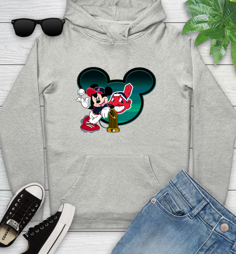 MLB Cleveland Indians The Commissioner's Trophy Mickey Mouse Disney Youth Hoodie