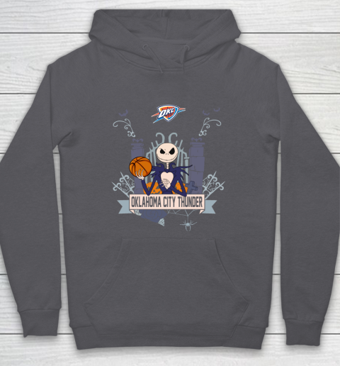 NBA Oklahoma City Thunder Basketball Jack Skellington Halloween Hoodie 4